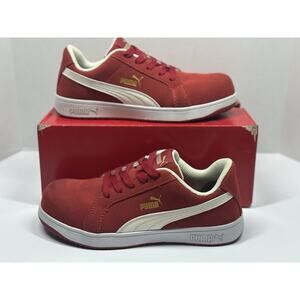 Puma Iconic Womens Size 7.5 Red Composite Toe Work Safety Shoes Sneakers